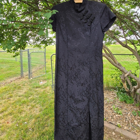 Rampage Dresses Vintage Black Jacquard Cheongsam Qipao Maxi Dress Poshmark